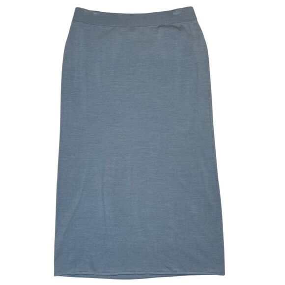 Eileen Fisher System Light Blue Silk Blend Knit Midi Skirt Size Petite Small - Picture 5 of 5